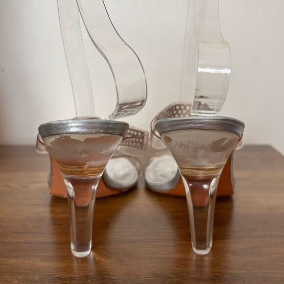 Stuart Weitzman Clear Embellished  Heel Sandals - Picture 6 of 8